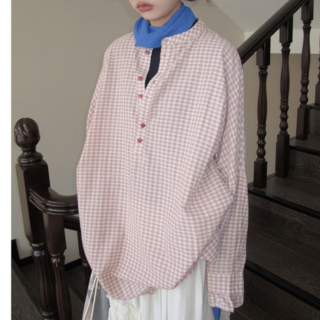 Pink Check Pattern Top（ピンクチェック柄トップス）s-002