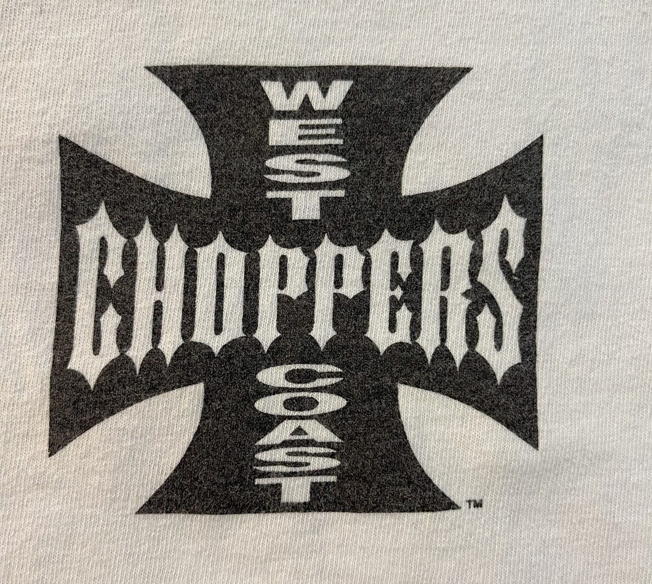【WEST COAST CHOPPERS】 ウエストコーストチョッパーズ   アイアンクロスロゴTシャツ 白 XL