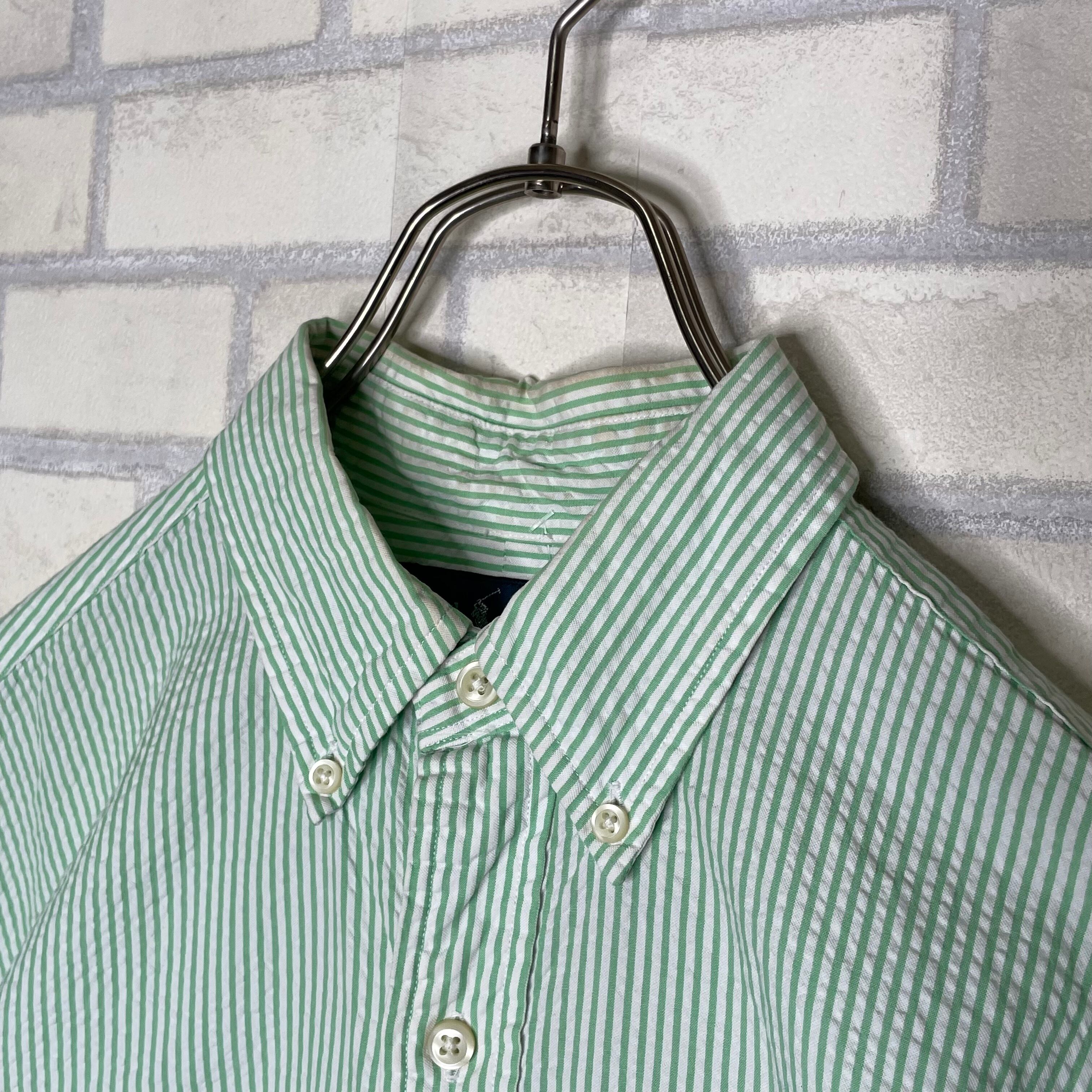 シアサッカー】POLO RALPH LAUREN 半袖シャツ S（M相当）ストライプ 