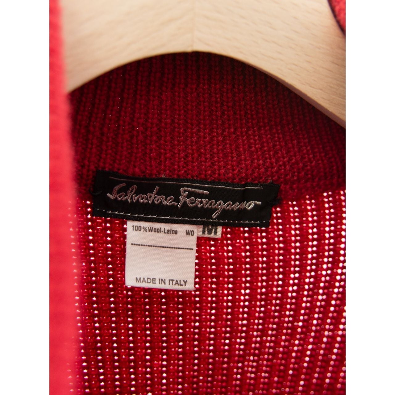 【Salvatore Ferragamo】Made in Italy 100% Wool Oversized Knit Jacket（サルヴァトーレ フェラガモ イタリア製 オーバーサイズ ウールニットジャケット ）
