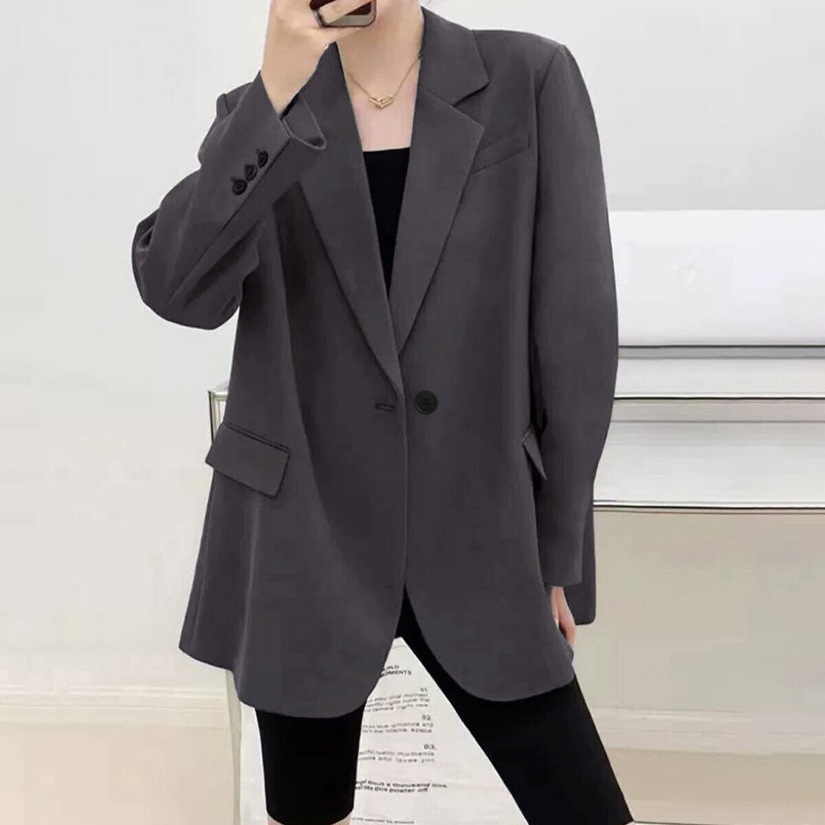 テーラード ジャケット スーツ レディース 春夏秋 アウター 韓国 きれいめ 大人 シンプル 通勤 ビジネス オフィス カジュアル OL 仕事 上品 軽量 ゆったり 体型カバー 大人可愛い 大人女子