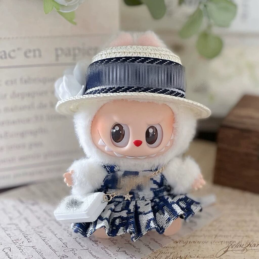 LABUBU ぬいぐるみ着 可愛い ワンピース 帽子 ぬい服 ラブブ 着せ替え