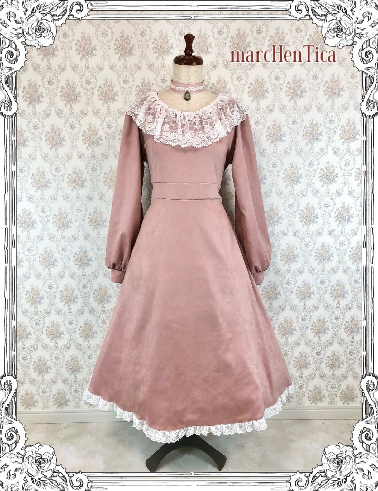 予約】イザベラワンピース（ピンク・ブラウン） | HirokoTokumine