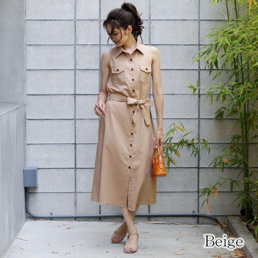 ワンピース ノースリーブワンピ ウエストリボン メーカー希望小売価格