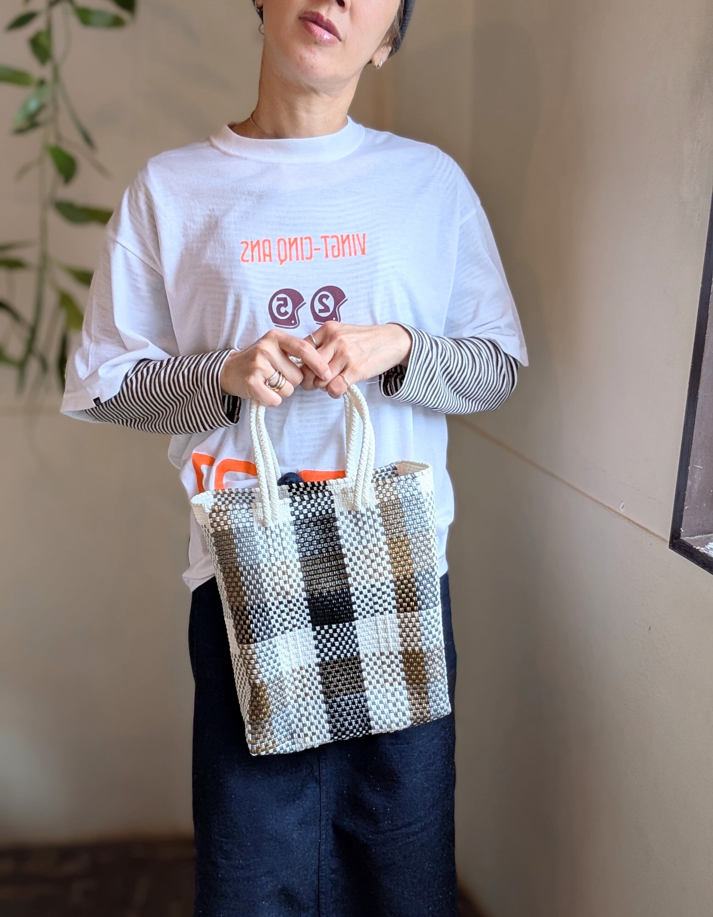 Mercado Bag ］手編みのメルカドバッグ Mサイズ縦長 / Made in Mexico