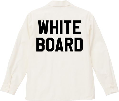 WHITE BOARD　オープンカラーシャツ L/S　off-white/black