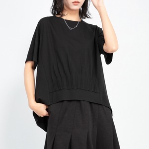 Tuck Design Box Silhouette Short Sleeve Top       00140