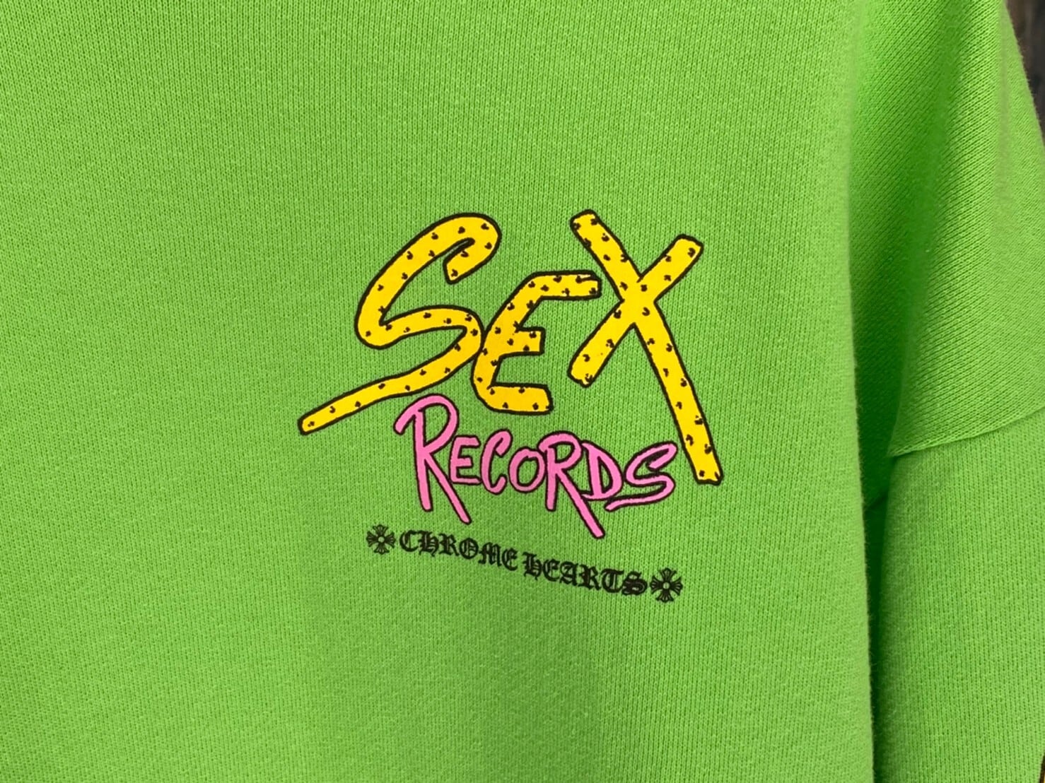 CHROME HEARTS x MATTY BOY SEX RECORDS HOODIE SLIME GREEN XXL 2304  