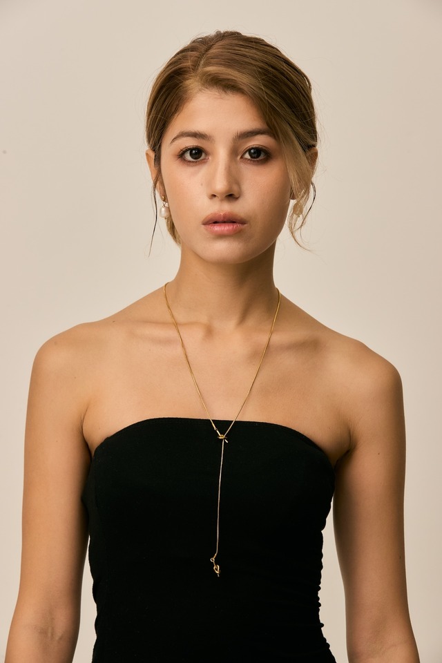 【#lufine】Long knot Y necklace