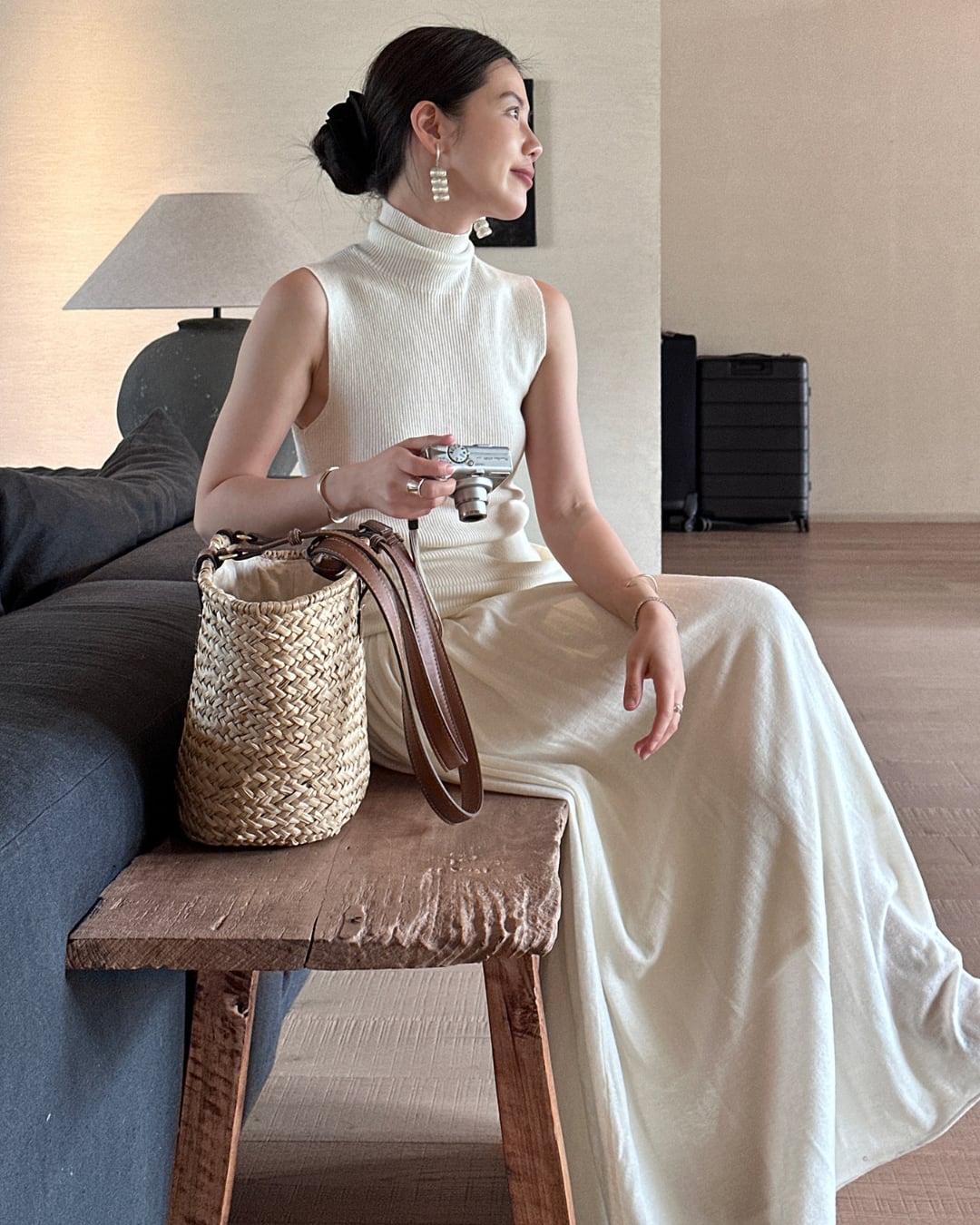 ニットタートルネック+スカートセットアップ S24392