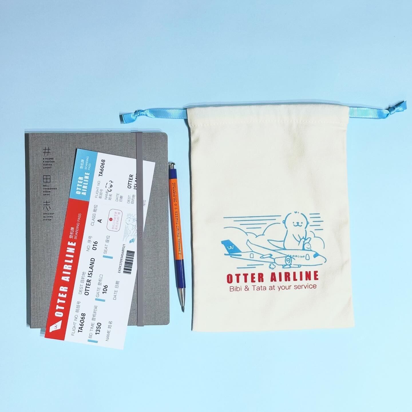 OTTER AIRLINEカワウソ航空限定巾着袋