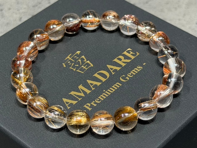 No.2366-2 【S】ミックスルチルクォーツブレスレット No.2366-2 【S】ミックスルチルクォーツブレスレット