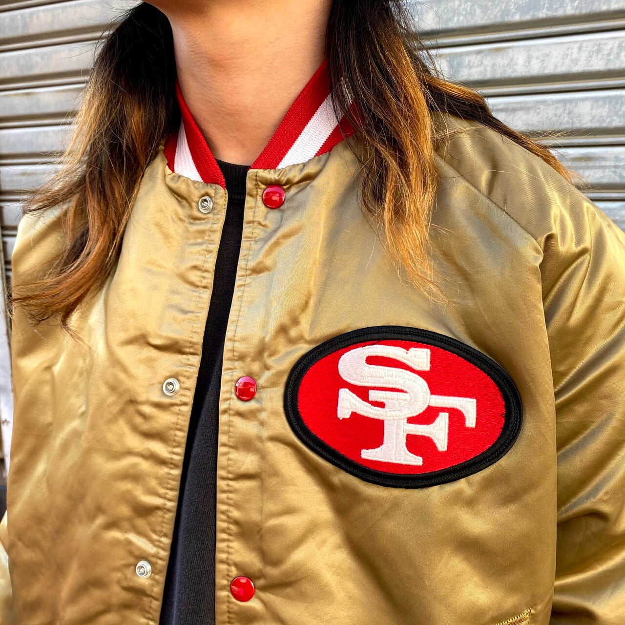 90年代 スターター NFL 49ers ナイロンスタジャン メンズL 古着 USA製 