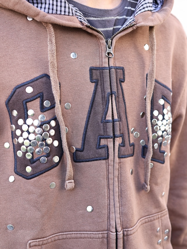 【Hannah Creak/26aw】Studded Hoodie gap body khaki