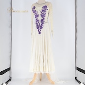 社交ダンス 衣装 スタンダードドレス ドレス ワンピース スタンダード 白 紫 フロート レース デモ 競技 ダンス パーティ 発表会 綺麗 ホワイト系 パープル系 スカート ふんわり ダンス用 おしゃれ 大人女性 競技用 発表会 美しい レディース 服装 コスチューム