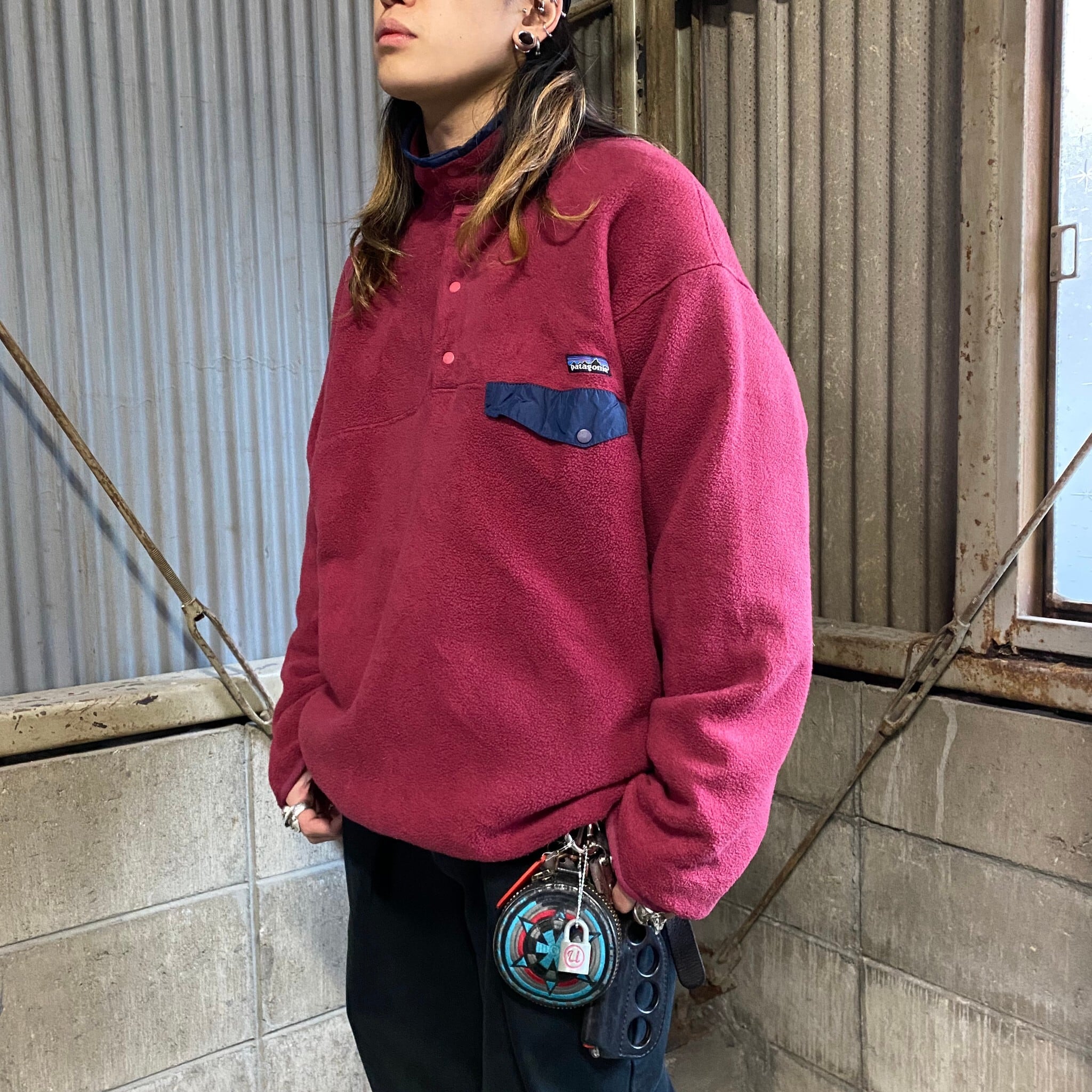 95年製 90年代 ビンテージ patagonia パタゴニア スナップT フリースプルオーバー メンズL 古着 90s ヴィンテージ ワインレッド  赤色【アウトドアジャケット】【VTG】 | cave 古着屋【公式】古着通販サイト