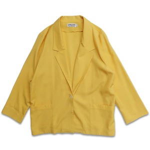 古着 90年代 USA製 ALFRED DUNNER イージー テーラードジャケット イエロー 表記：18　gd408976n w60402