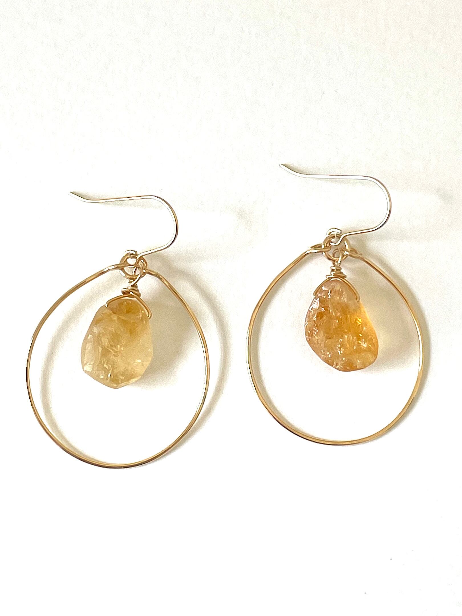 ono yasuhide シトリン 原石 ピアス ono yasuhide シトリン 原石 ピアス