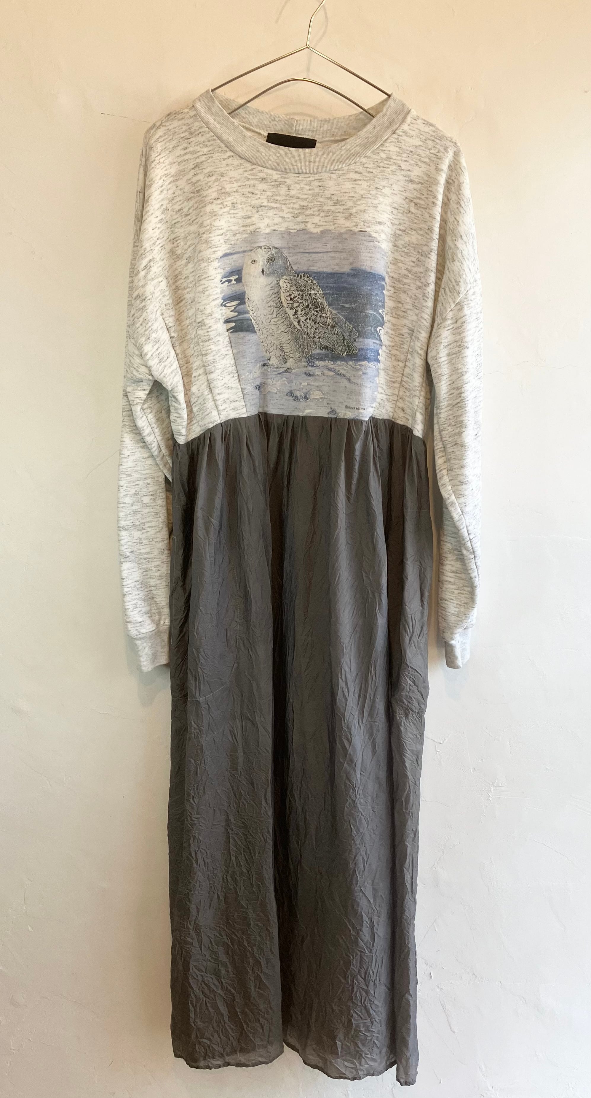 potto リメイクワンピース　トイストーリー　ポト ☆potto ポト リメイクワンピース スウェット 切替 スヌーピーの通販
