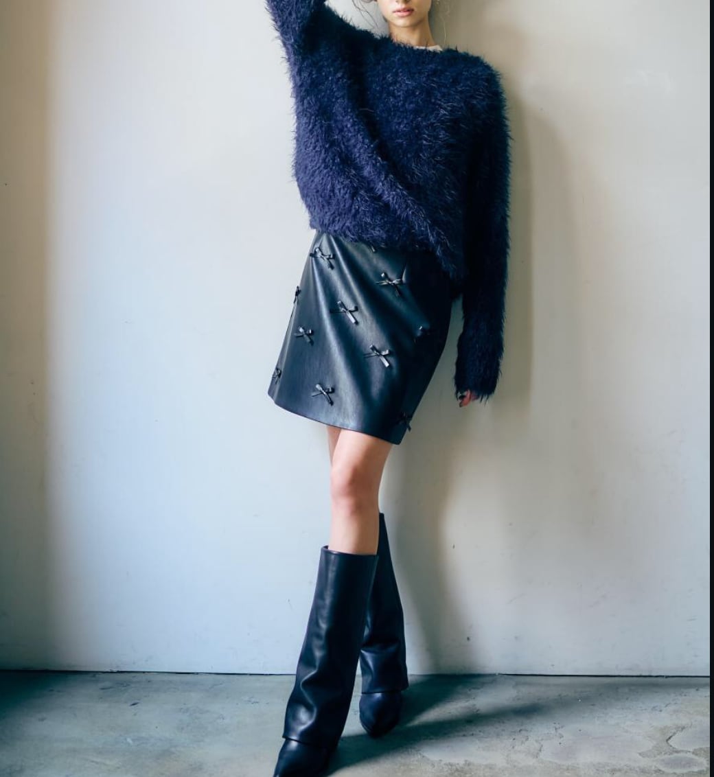 【anana】フェイクレザーミニスカート(リボン) a89-041