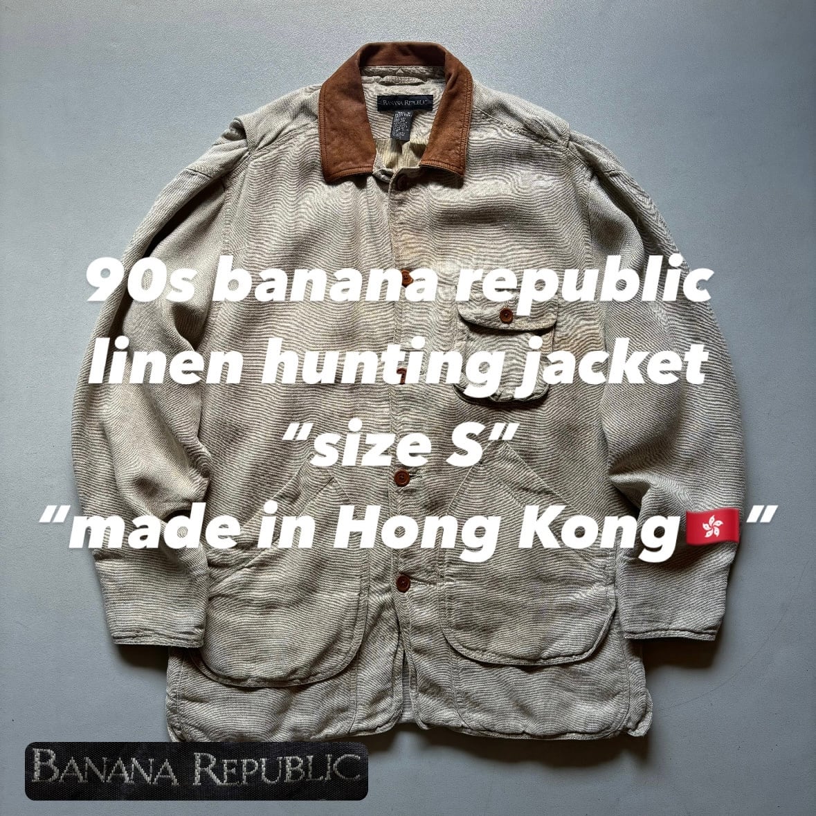 90s banana republic linen hunting jacket “size S” “made in 90s banana republic linen hunting jacket “size S” “made in