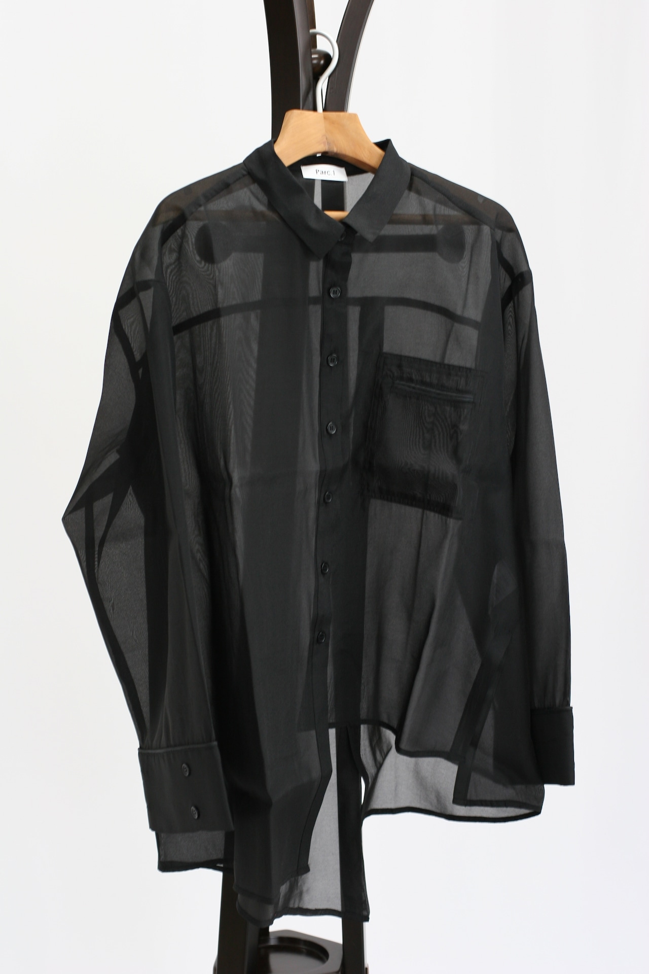 【Parc.1】Sheer Asymmetry Shirt(108-066315)