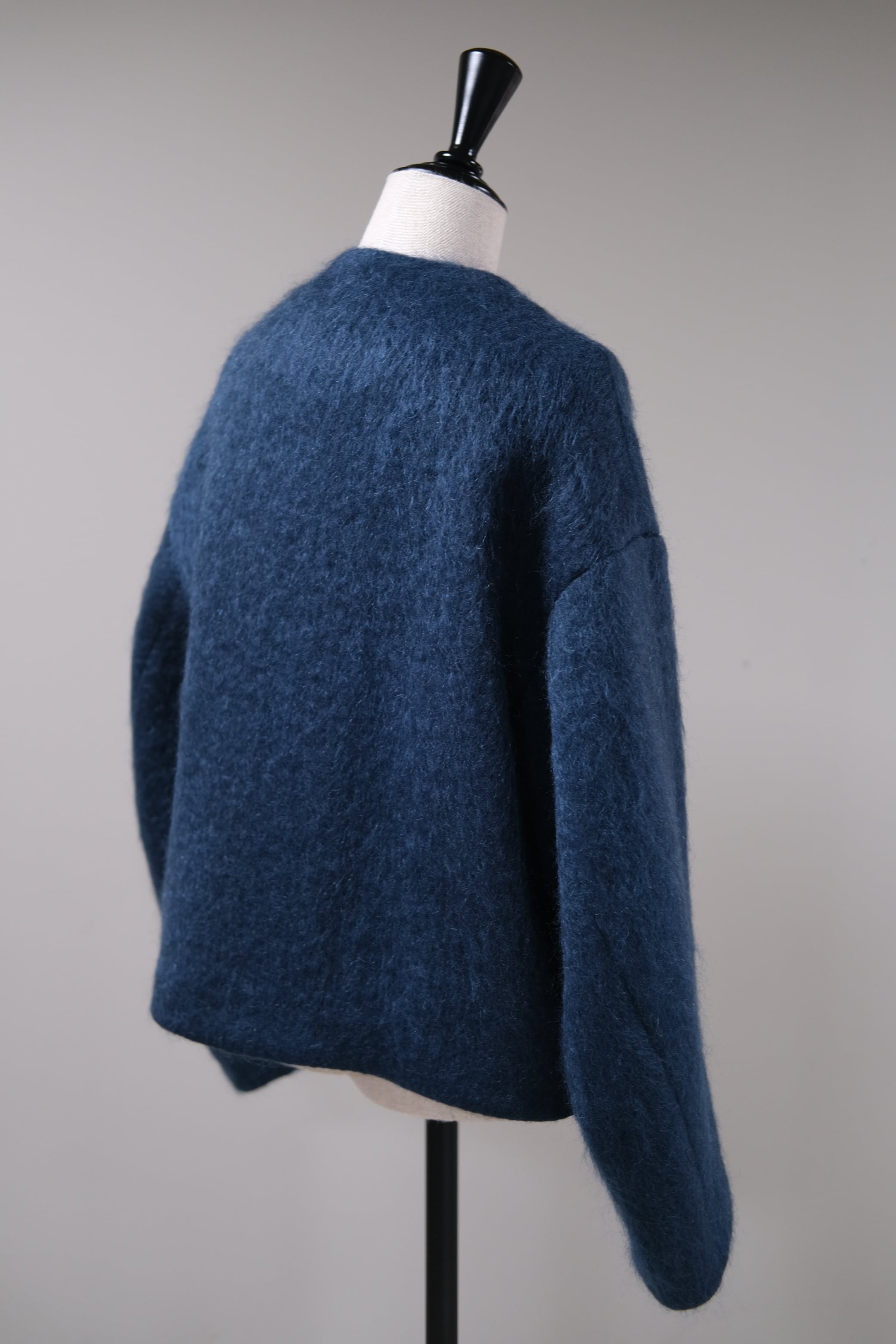 Mame Kurogouchi】Gradient Dye Mohair Cropped Coat - navy - | loop