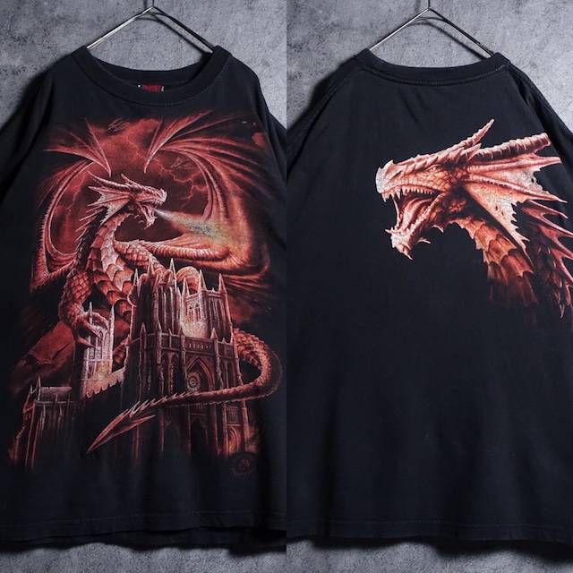 Black Dragon Double-Sided Print T-shirt