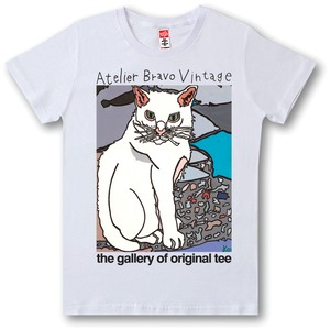 ATBR-V-SST-024 Tシャツ 白猫