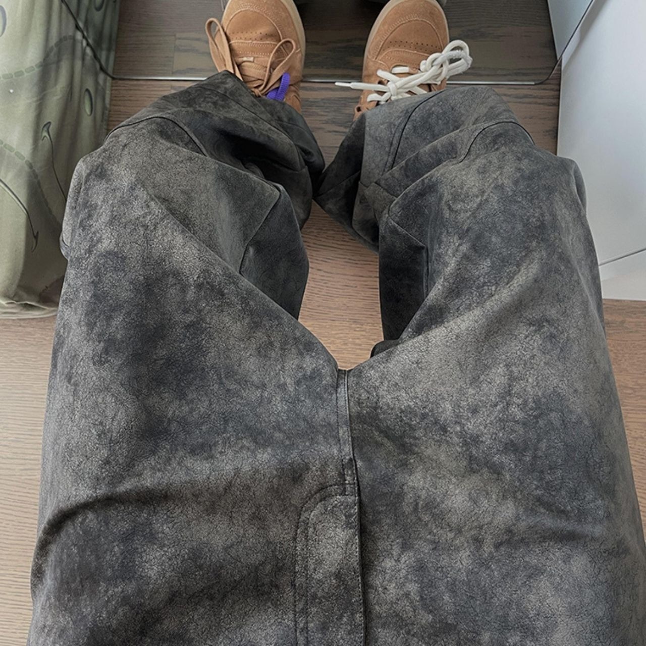 スエード風マーブルルーズパンツ　1159