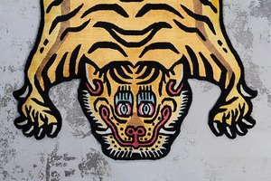 Tibetan Tiger Rug 《Mサイズ•シルク・オリジナル3・シグネチャーイエロー189》チベタンタイガーラグ