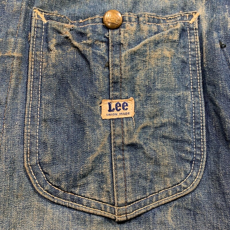 50's Lee 91-J デニムカバーオール チョアジャケット ロングL 傾斜e