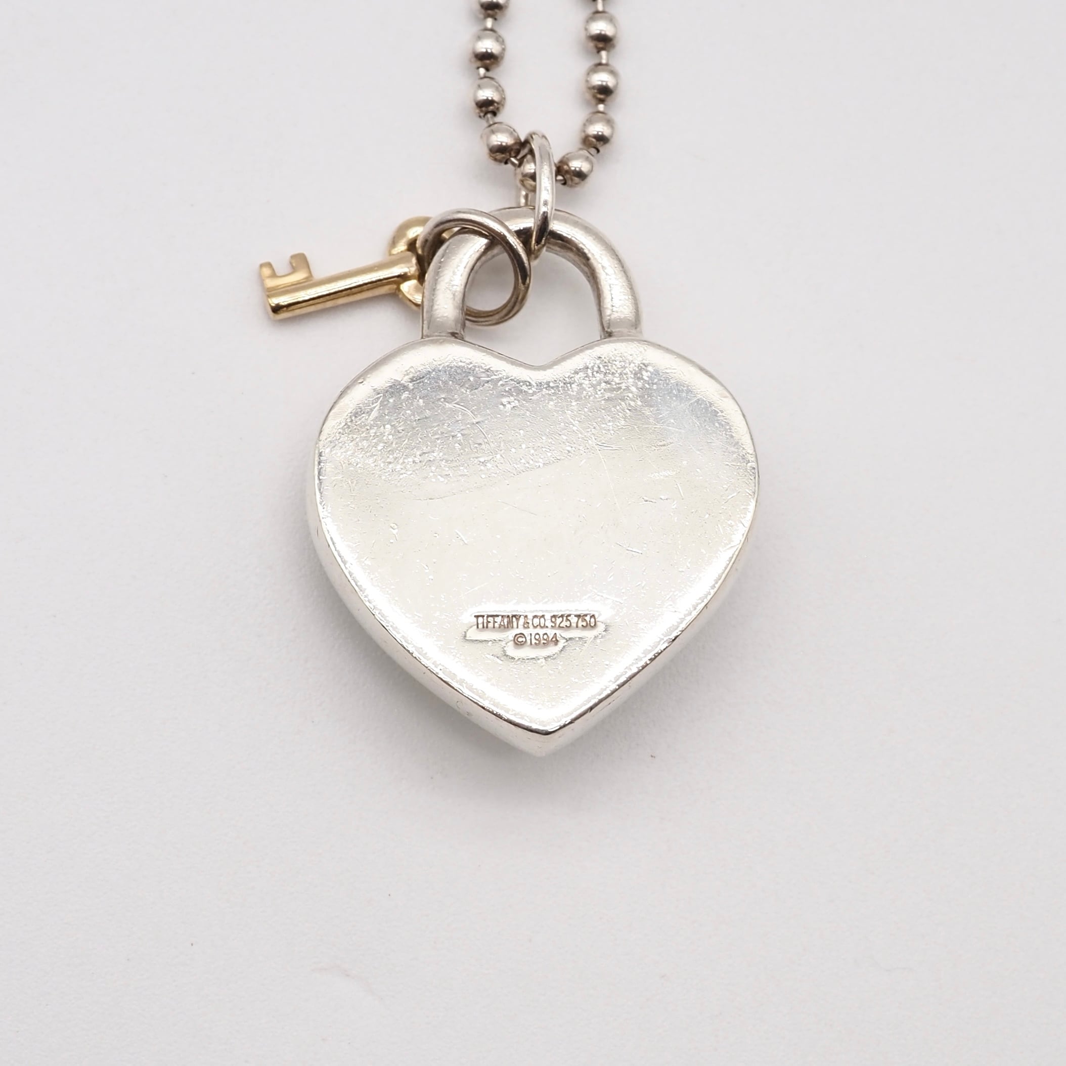 Tiffany&Co. ハートロック ネックレス シルバー925 K18 ティファニー