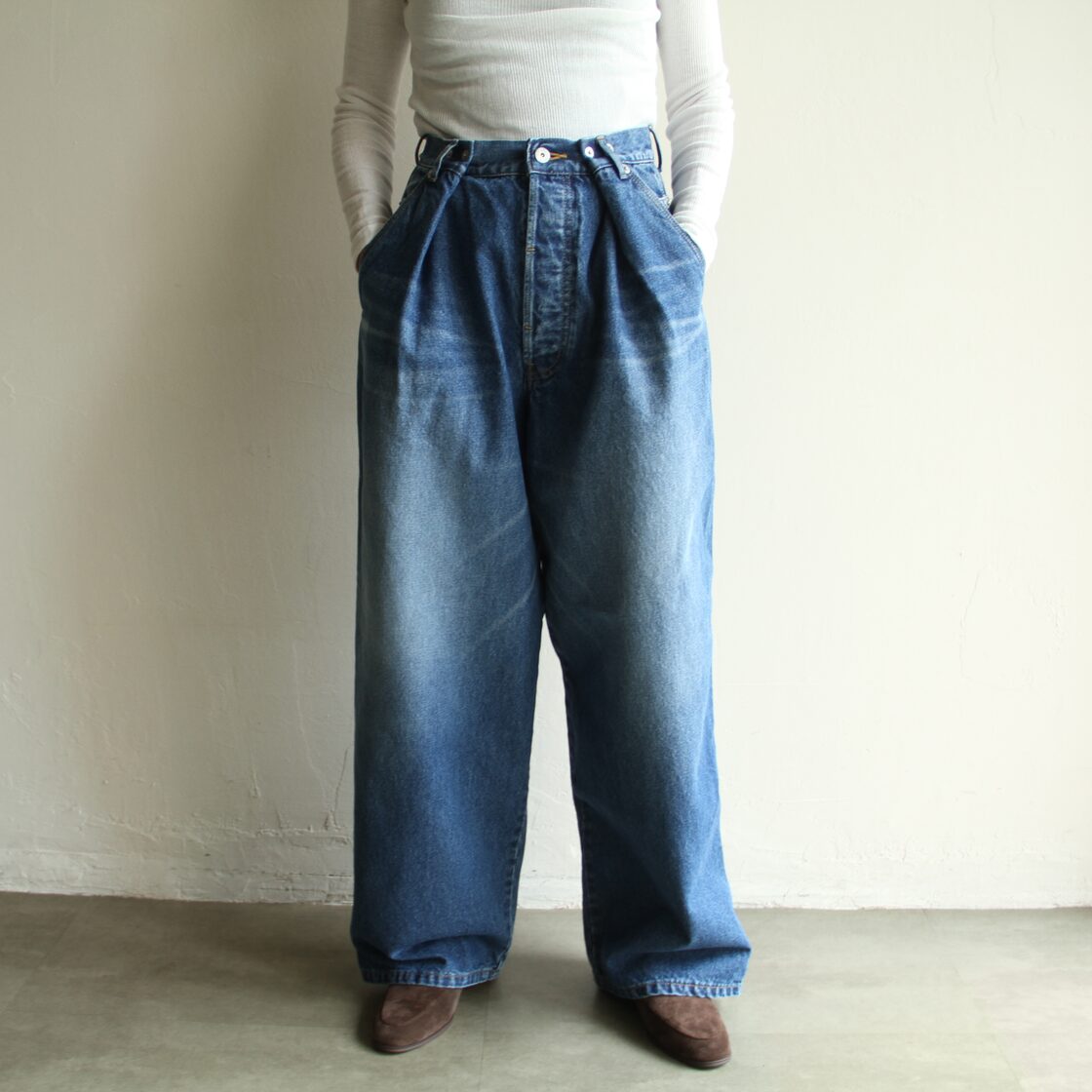 INSCRIRE【 womens 】 Denim tuck wide pants | Pay ID