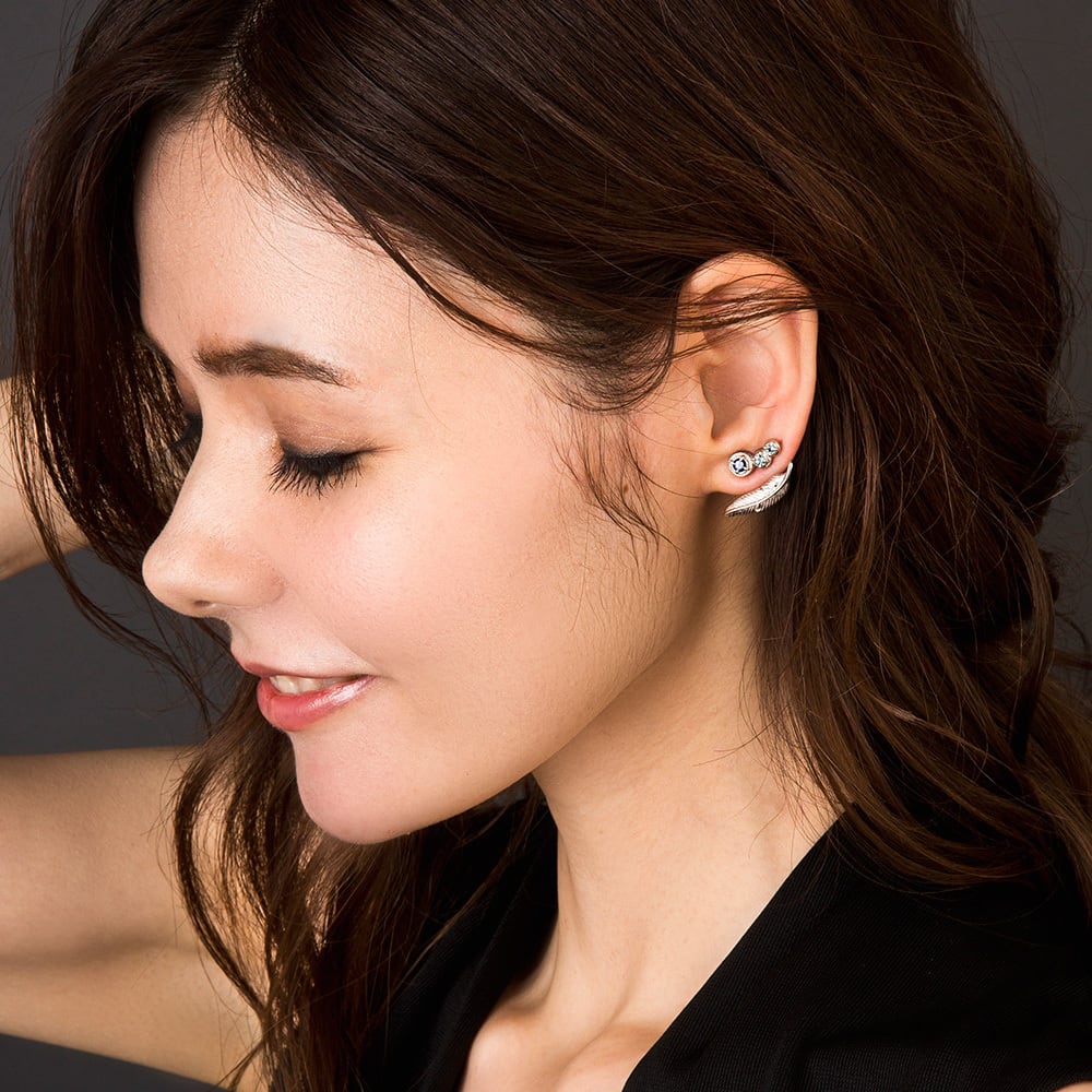 フェザーイヤージャケットピアス 片耳用 ACE0150 Feather ear jacket