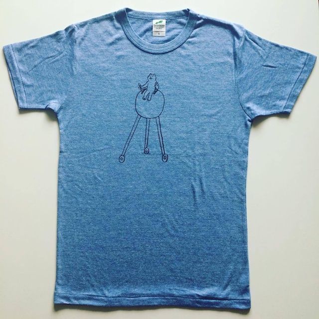 「makomo　Tシャツ（丸クルマ）　ブルー　Sサイズ」 - メイン画像