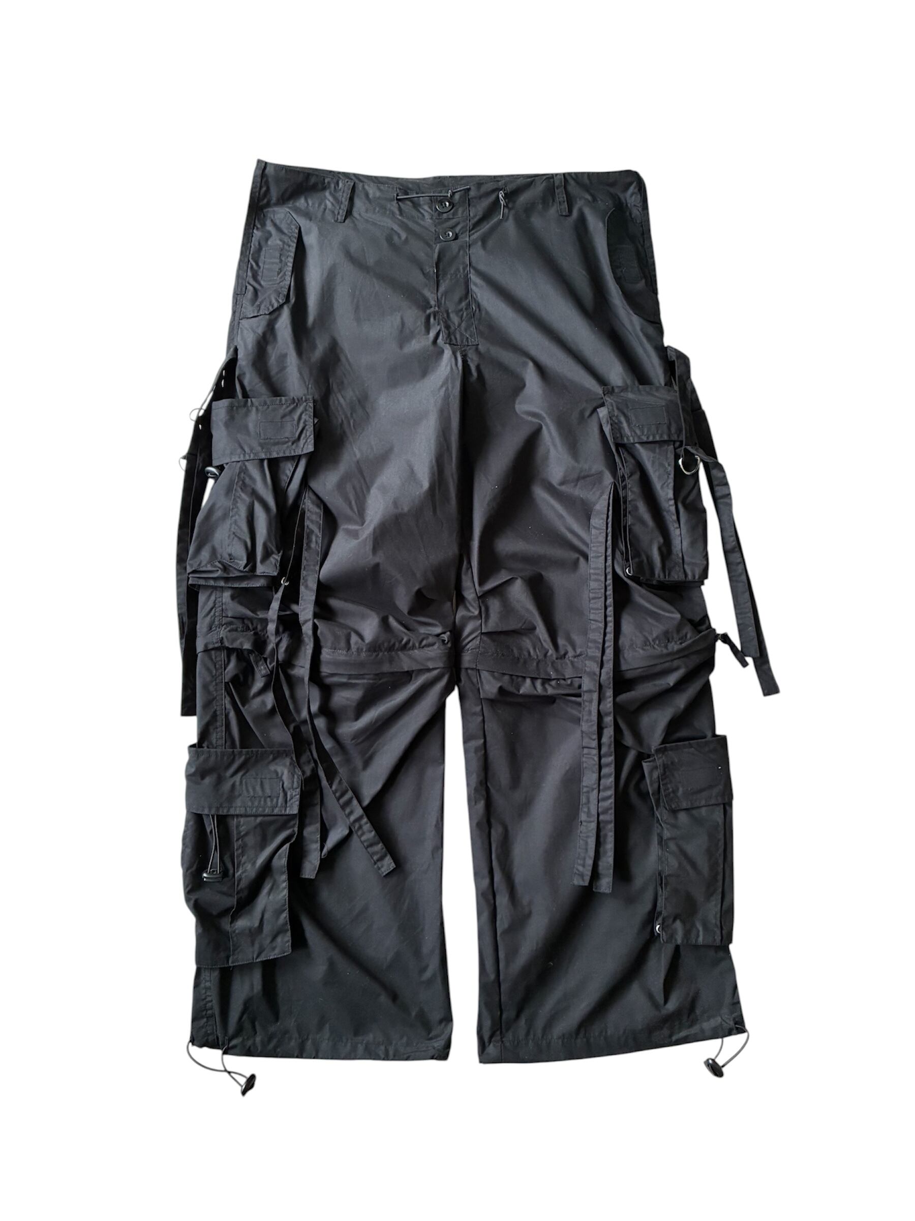 00's TRIPP NYC Bondage Cargo Pants / ブラック×レッドステッチ
