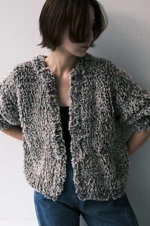 Fur knit  coat ファーニットコート　Brown