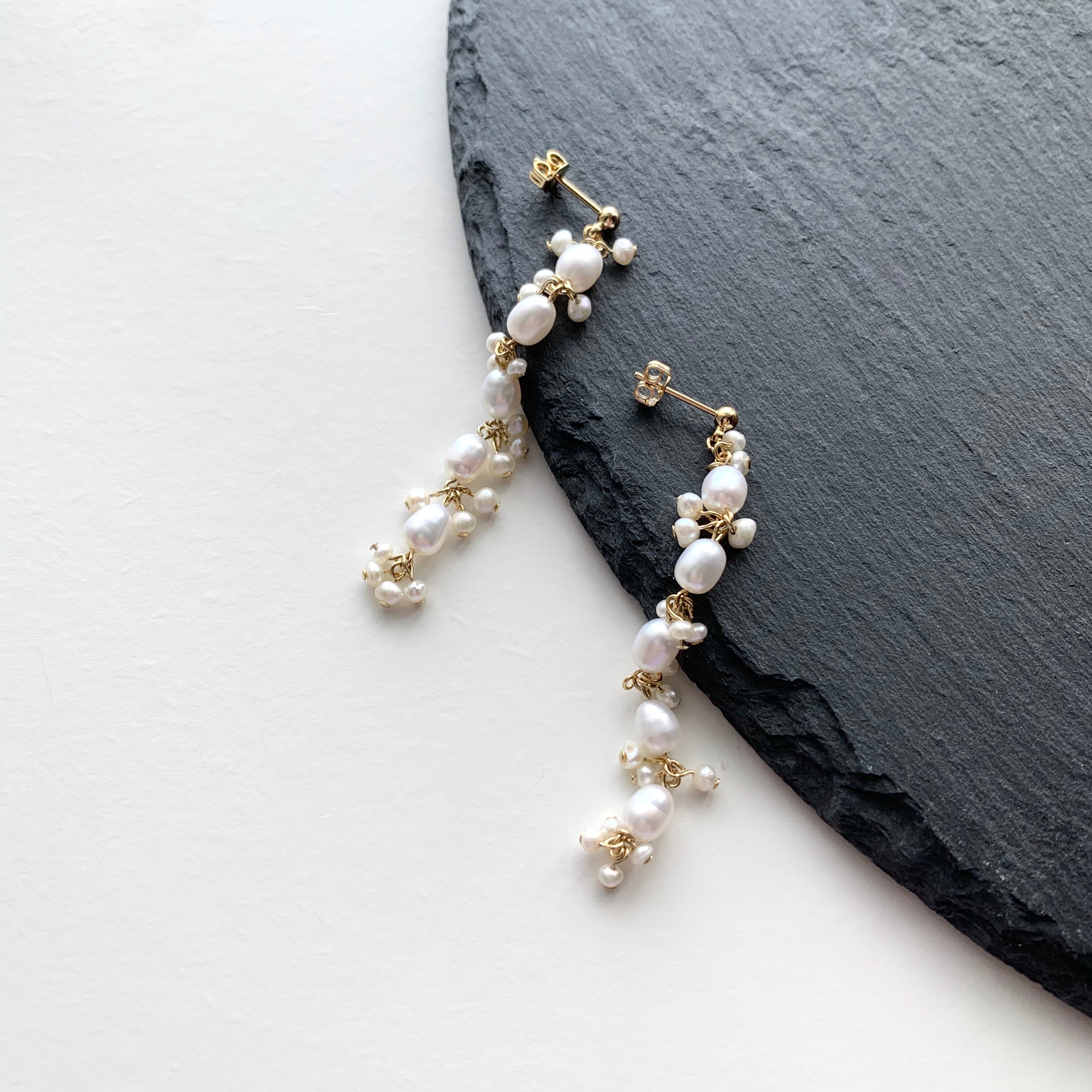 5連淡水パール ゆらゆらピアス