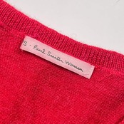 PS Paul Smith Women ポールスミス Vネック 長袖 ウール ニット セーター S/レッド レディース