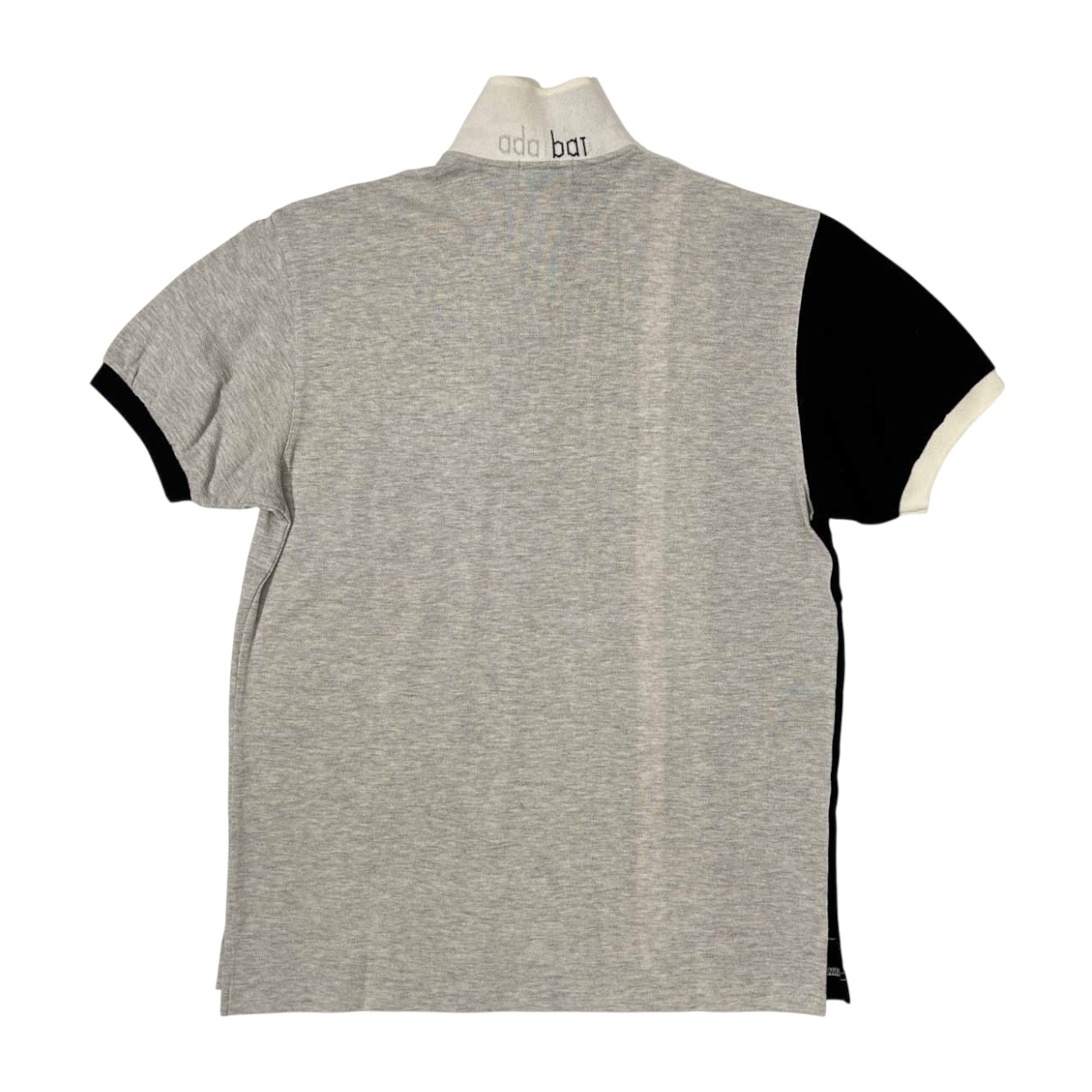adabat アダバット ラインデザイン 鹿の子 コットン 半袖 ポロシャツ サイズ 1 /メンズ/ホワイト×グレー×ブラック/ゴルフ/ワールド/日本製