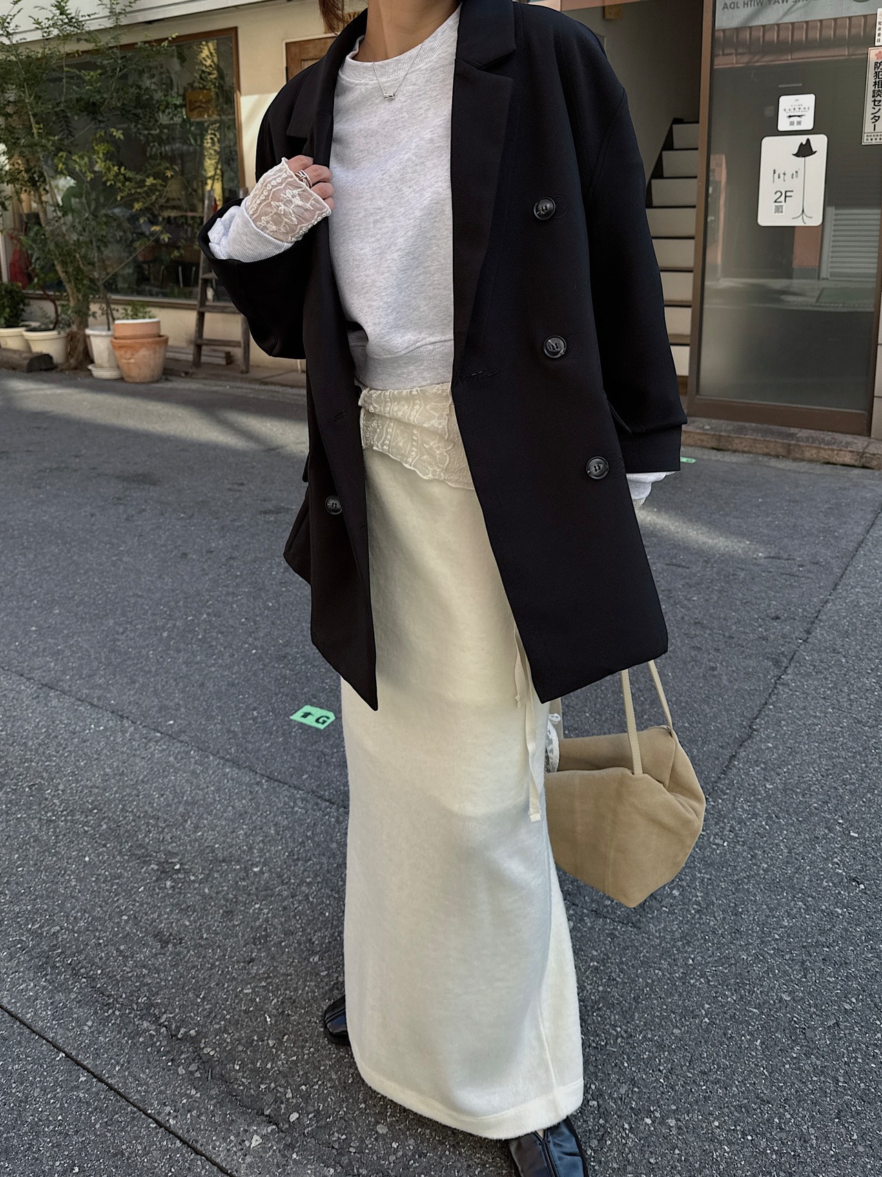 side tie easy long skirt