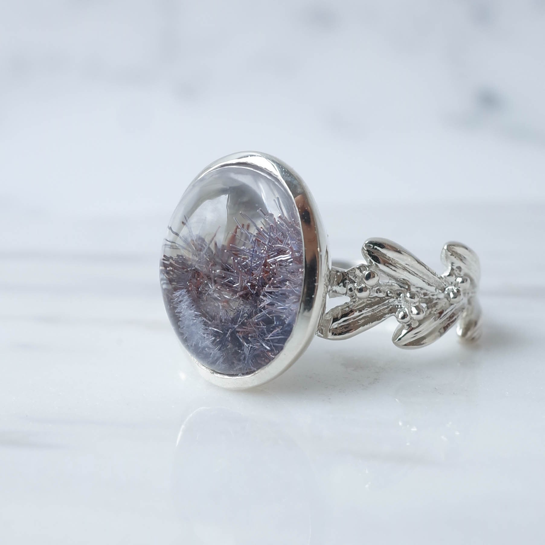 Dumortierite in Quartz デュモルチェライトインクォーツ リング-1