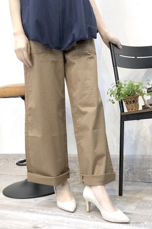 INDIMARK インディマーク ベイカーパンツ ワイドシルエット ブラウン W161