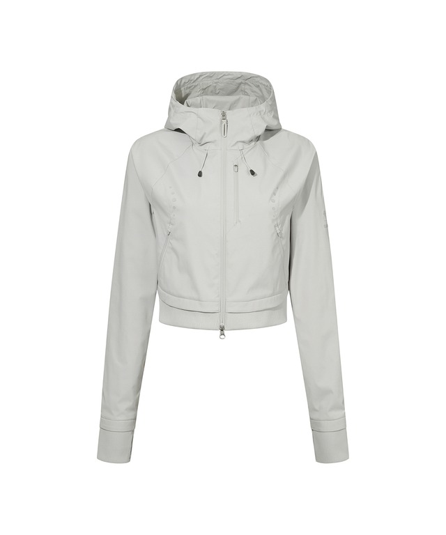 [OJOS] OJOS X DESCENTE Crop Hard Shell Jacket / Grey 正規品 韓国ブランド 韓国通販 韓国代行 韓国ファッション 日本 店舗 オホス