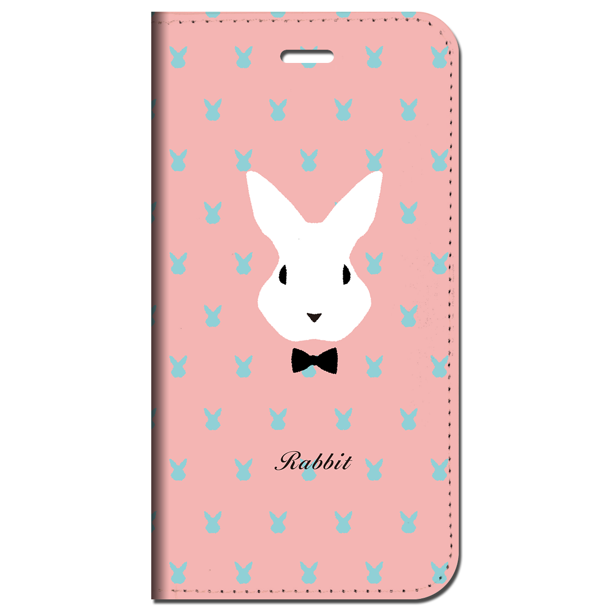 iPhone対応 スマホ 手帳型ケース ラビット ピンク 動物 キュート 【iPhone16 / iPhone16e / iPhoneSE 他 iPhone各機種対応】 st39