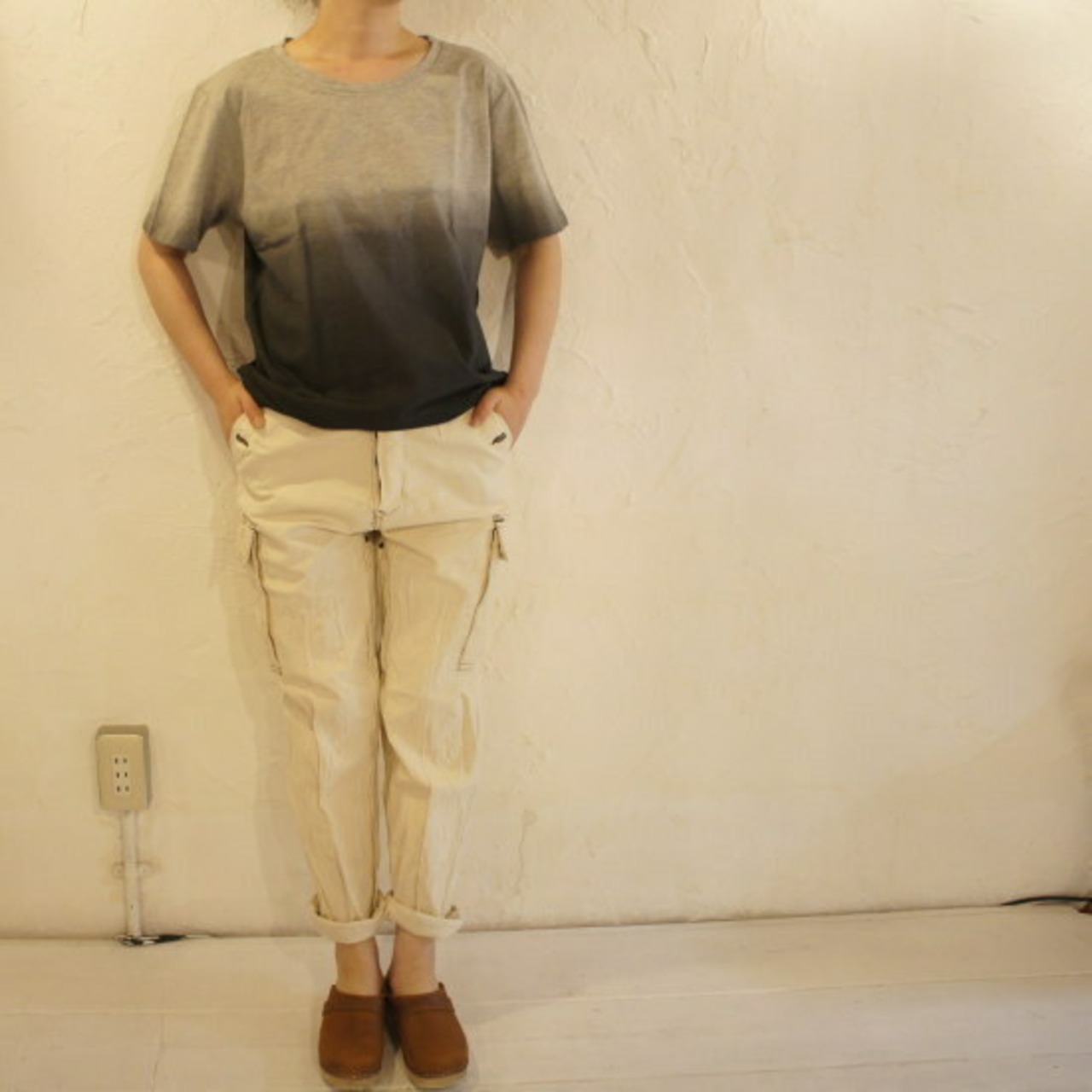 TOPANGA fashion　グラデーションTシャツ　グレー