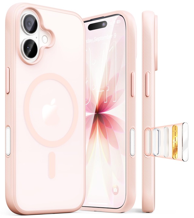 iPhone 17 用 ケース かわいい 【米軍MIL新規格・MagSafe対応】 黄変防止 指紋防止 マット仕上げ 高耐久性 衝撃吸収 マグネット搭載 軽量 phone17 ケース カメラコントロールボタン付き ストラップホール iphone17 case