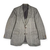 リネン混 J.PRESS ジェイプレス ヘリンボーン風 デザイン 段返3B 背抜き テーラードジャケット 94-80-175/グレー系 メンズ
