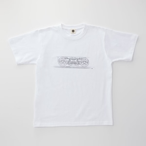 鉄道Tシャツ｜台車 （ White × Dark Gray ） 鉄道グッズ　白　ホワイ　ティーシャツ　Railway bogie T-shirts